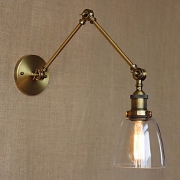 Aplique de pared decorativo de bronce antiguo, estilo retro vintage, exclusivo, para vestíbulo de hotel, dormitorio y mesita de noche.