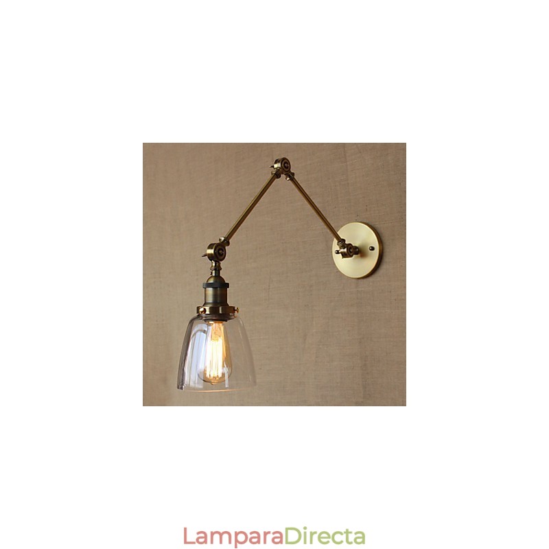 Aplique de pared decorativo de bronce antiguo, estilo retro vintage, exclusivo, para vestíbulo de hotel, dormitorio y mesita de noche.