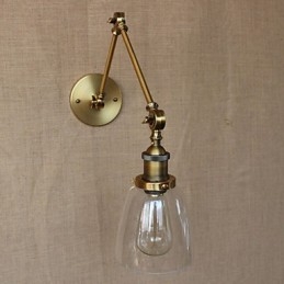 Aplique de pared decorativo de bronce antiguo, estilo retro vintage, exclusivo, para vestíbulo de hotel, dormitorio y mesita de noche.