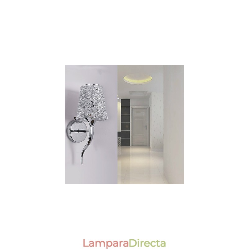 Lámpara de noche plateada, lámpara de pared para lectura, sifón de plomería, luz de espejo de fondo