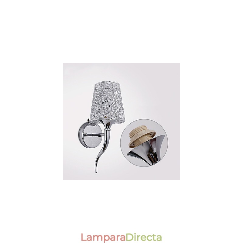 Lámpara de noche plateada, lámpara de pared para lectura, sifón de plomería, luz de espejo de fondo