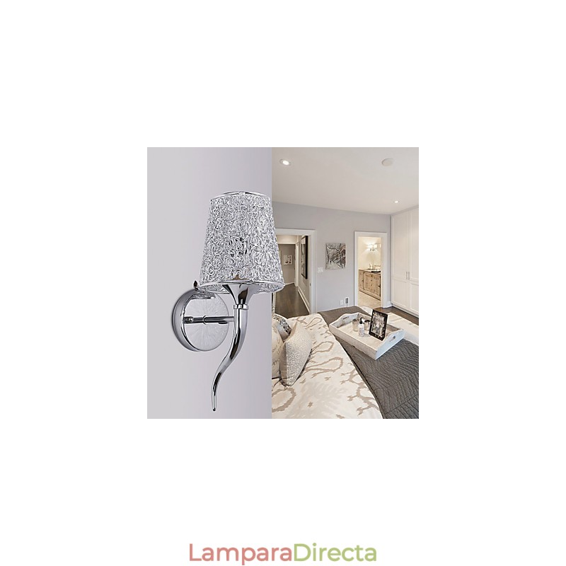 Lámpara de noche plateada, lámpara de pared para lectura, sifón de plomería, luz de espejo de fondo