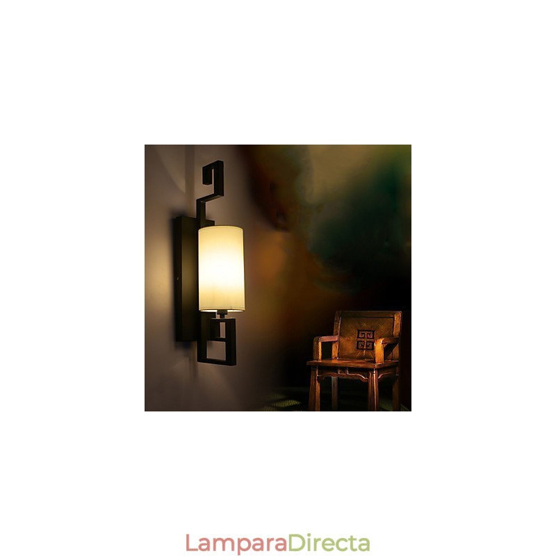 Lámpara antigua de estilo americano moderno para sala de estar, dormitorio, hotel, lámpara de pared de tela blanca.