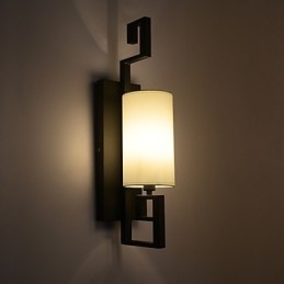 Lámpara antigua de estilo americano moderno para sala de estar, dormitorio, hotel, lámpara de pared de tela blanca.