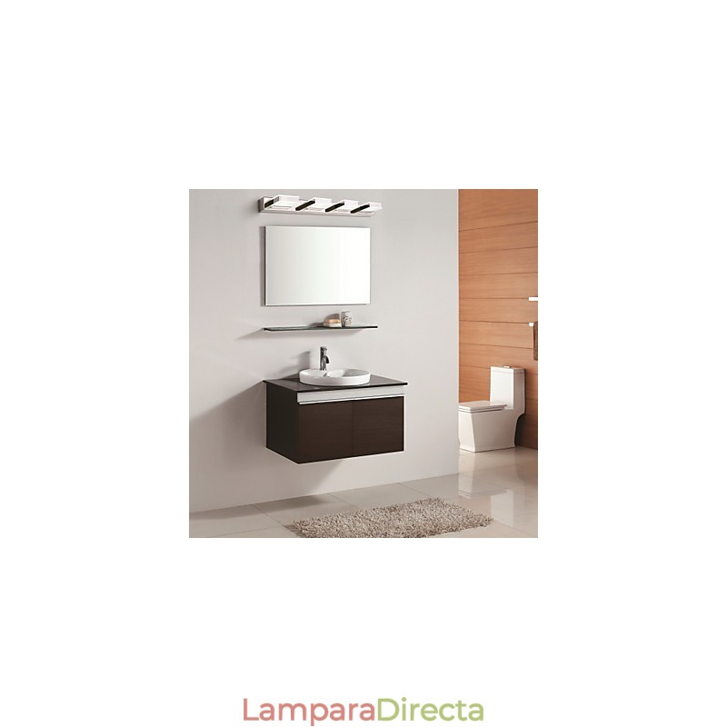 Lámpara de espejo cuadrada de acero inoxidable y acrílico