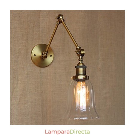 Lámpara de pared de balcón con brazo largo y doble de vidrio chapado en bronce nórdico de estilo americano de Milán Lámpara de pared de balcón con brazo largo y doble de vidrio chapado en bronce nórdico de estilo americano de Milán