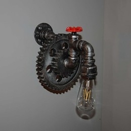 Lámpara de pared de pasillo de bar de restaurante con barra de hierro creativa, lámpara de pared de loft, equipo industrial, personalidad para hacer las viejas tuberías de agua