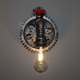 Lámpara de pared de pasillo de bar de restaurante con barra de hierro creativa, lámpara de pared de loft, equipo industrial, personalidad para hacer las viejas tuberías de agua