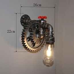 Lámpara de pared de pasillo de bar de restaurante con barra de hierro creativa, lámpara de pared de loft, equipo industrial, personalidad para hacer las viejas tuberías de agua
