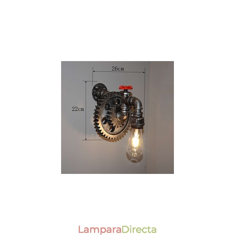 Lámpara de pared de pasillo de bar de restaurante con barra de hierro creativa, lámpara de pared de loft, equipo industrial, personalidad para hacer las viejas tuberías de agua