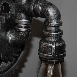 Lámpara de pared de pasillo de bar de restaurante con barra de hierro creativa, lámpara de pared de loft, equipo industrial, personalidad para hacer las viejas tuberías de agua