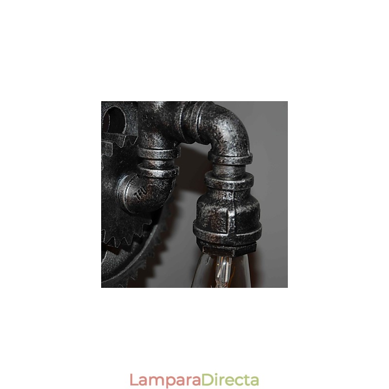 Lámpara de pared de pasillo de bar de restaurante con barra de hierro creativa, lámpara de pared de loft, equipo industrial, personalidad para hacer las viejas tuberías de agua