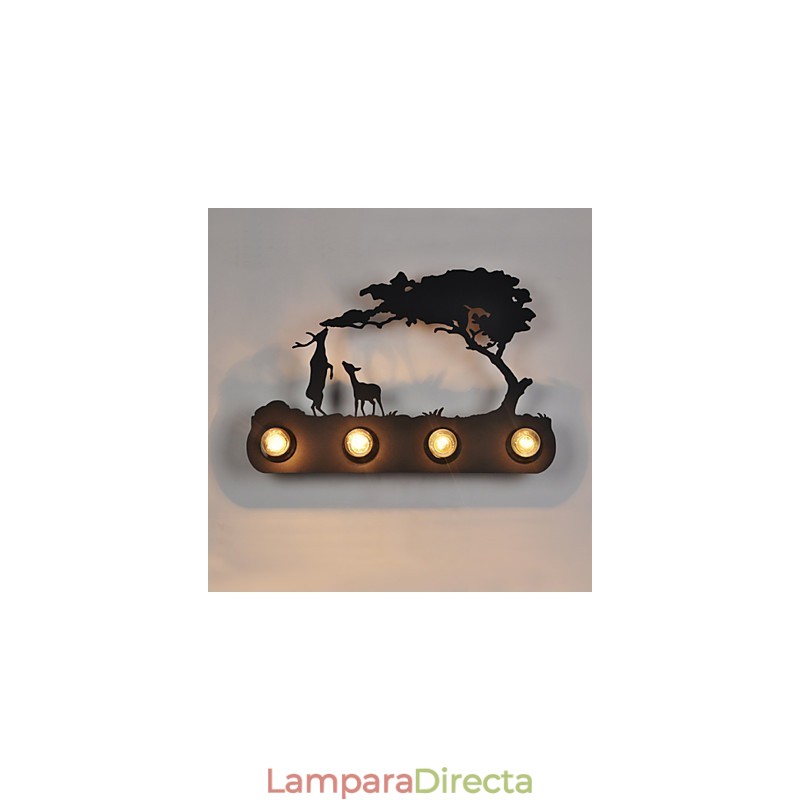 Lámparas de pared de hierro retro estilo loft, estilo pastoral americano, de 4 luces para pasillo de dormitorio