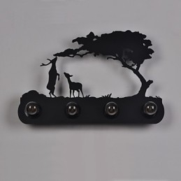 Lámparas de pared de hierro retro estilo loft, estilo pastoral americano, de 4 luces para pasillo de dormitorio