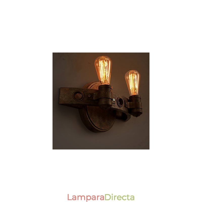 Lámpara de pared con machetes de luna llena de hierro forjado que restaura formas antiguas.