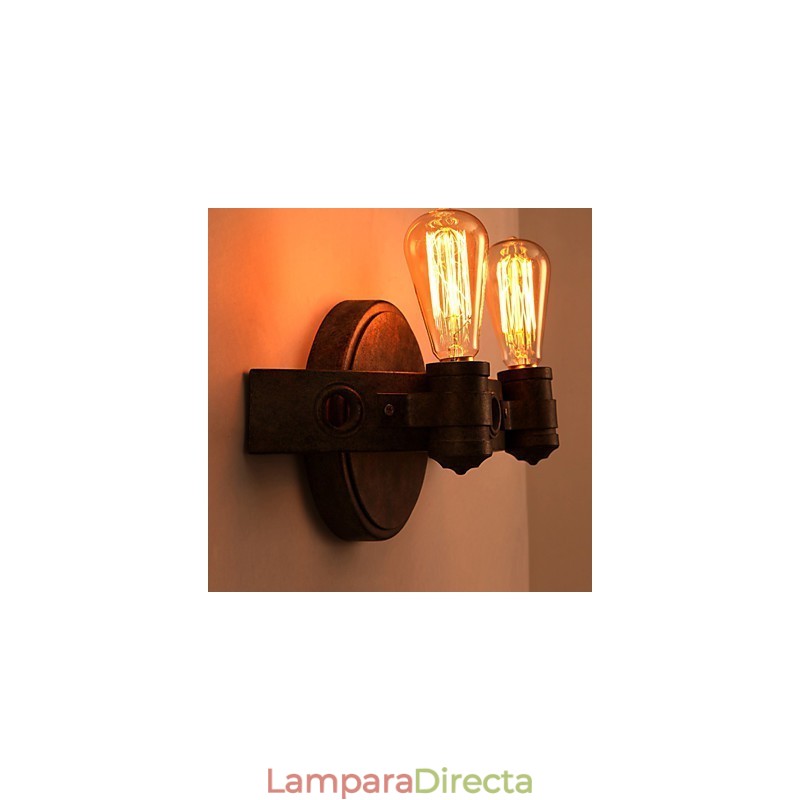Lámpara de pared con machetes de luna llena de hierro forjado que restaura formas antiguas.