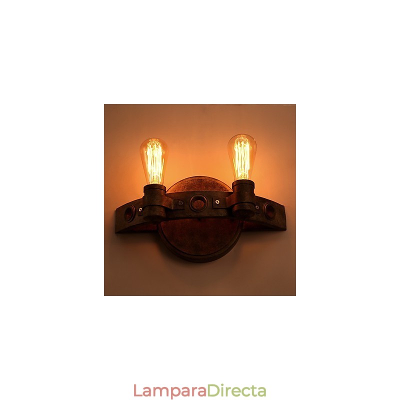 Lámpara de pared con machetes de luna llena de hierro forjado que restaura formas antiguas.