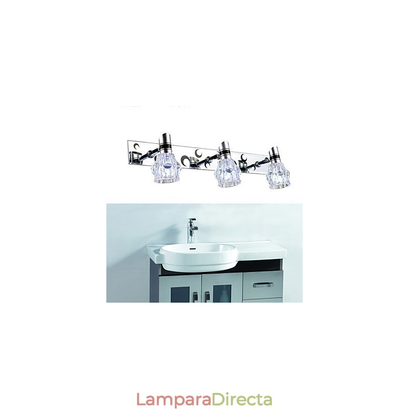 Lámpara de pared de baño de un solo color, blanca, con herrajes frontales de espejo y placa de metal, nueva llegada