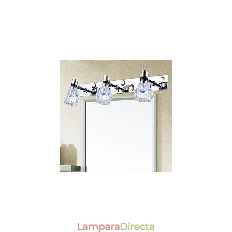 Lámpara de pared de baño de un solo color, blanca, con herrajes frontales de espejo y placa de metal, nueva llegada