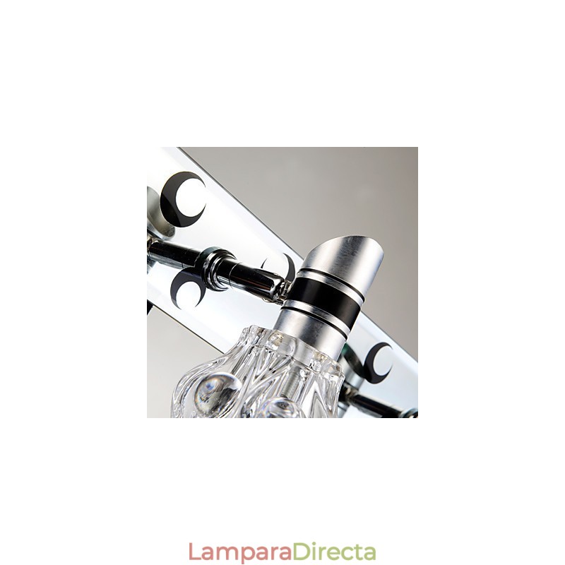 Lámpara de pared de baño de un solo color, blanca, con herrajes frontales de espejo y placa de metal, nueva llegada