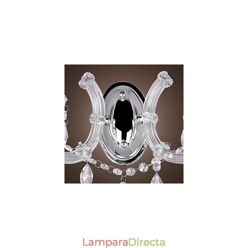 Elegante lámpara de pared de cristal con 2 luces