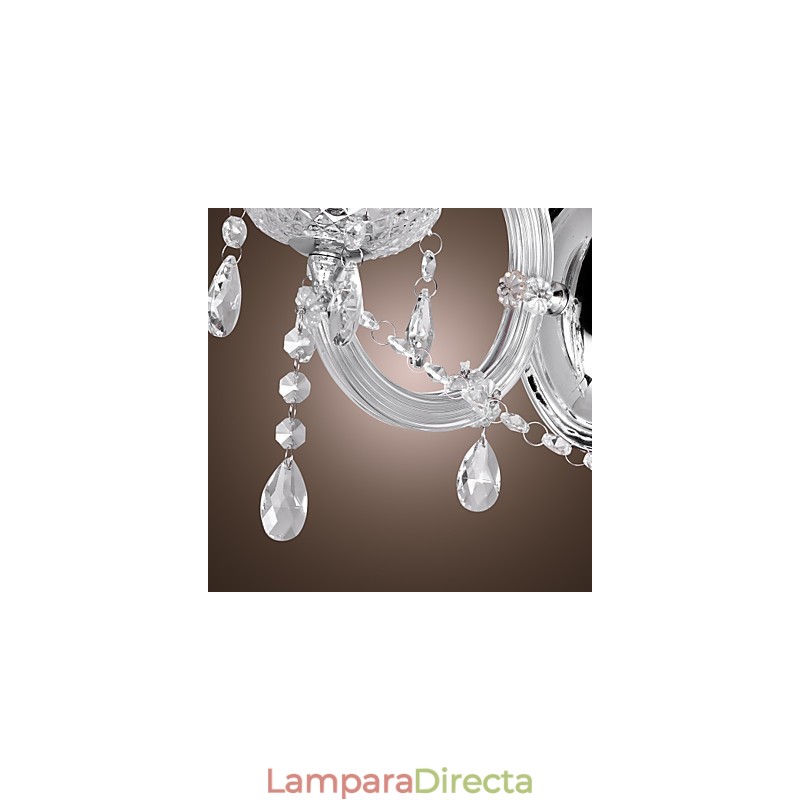 Elegante lámpara de pared de cristal con 2 luces
