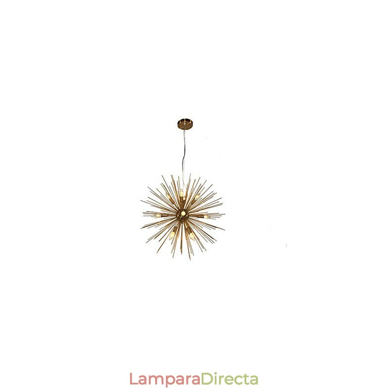 Lámpara de araña de 10 luces de línea creativa de cobre de imitación retro