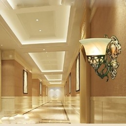Lámparas de pared europeas de metal chapado en bronce, iluminación con mesita de noche, espejo frontal para sala de estar, lámpara de balcón