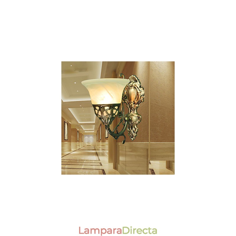 Lámparas de pared europeas de metal chapado en bronce, iluminación con mesita de noche, espejo frontal para sala de estar, lámpara de balcón