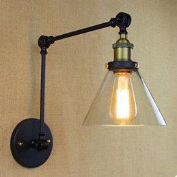 Lámpara de pared de cristal de estilo rústico restaurando antiguas costumbres, estilo cafetería y restaurante.