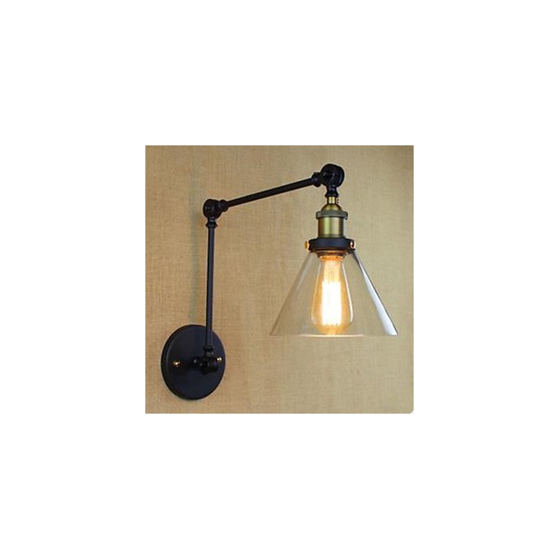 Lámpara de pared de cristal de estilo rústico restaurando antiguas costumbres, estilo cafetería y restaurante.
