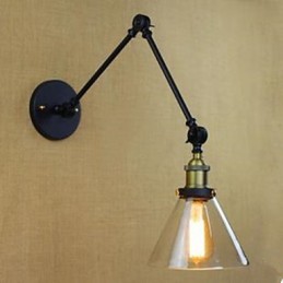 Lámpara de pared de cristal de estilo rústico restaurando antiguas costumbres, estilo cafetería y restaurante.