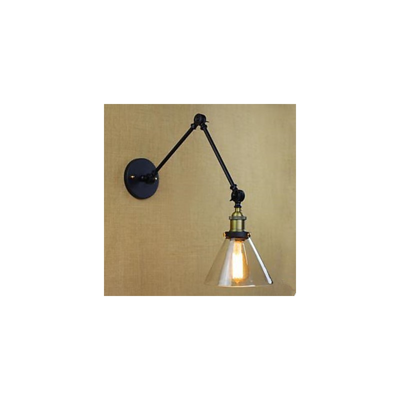 Lámpara de pared de cristal de estilo rústico restaurando antiguas costumbres, estilo cafetería y restaurante.