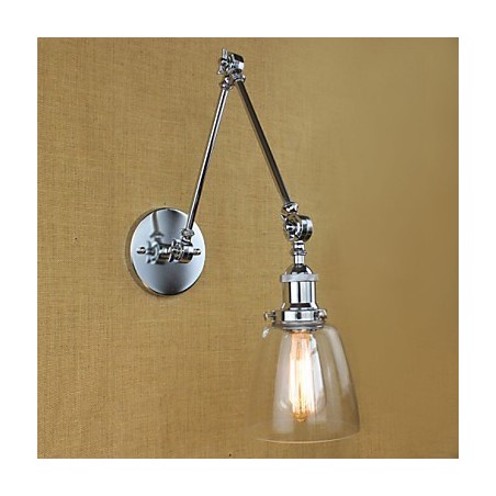 Lámpara de pared de cristal cromado con brazo doble ajustable, color plateado, para KTV, mesita de noche, pasillo, restaurante, hotel o habitación. Lámpara de pared de cristal cromado con brazo doble ajustable, color plateado, para KTV, mesita de noche, pasillo, restaurante, hotel o habitación.