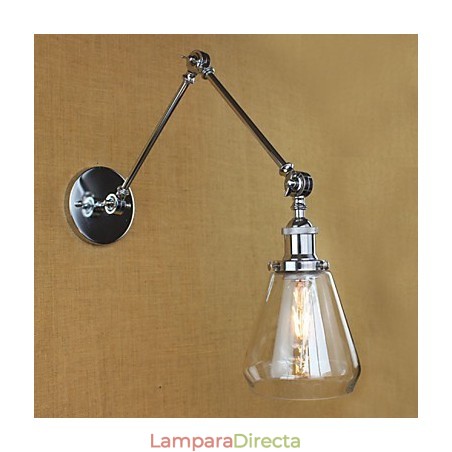 Lámpara de pared retro telescópica de cristal cromado Lámpara de pared retro telescópica de cristal cromado