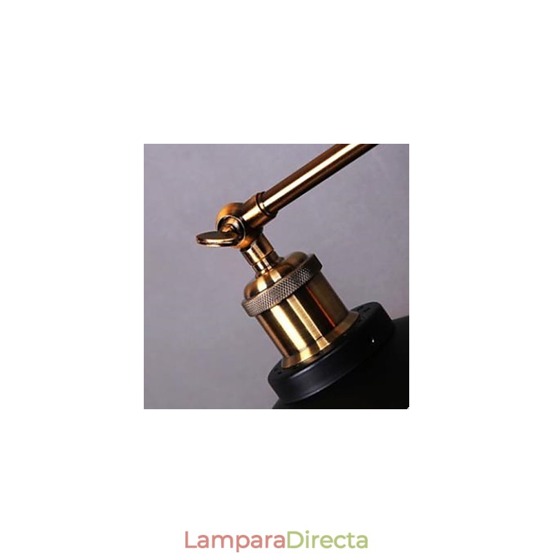 Lámpara de pared retro industrial rural, lámpara de pared doble, paraguas negro