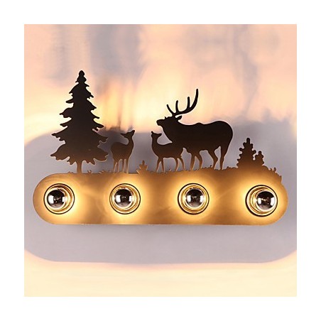 Lámparas de pared retro de hierro de 4 luces estilo loft pastoral americano para dormitorio y pasillo Lámparas de pared retro de hierro de 4 luces estilo loft pastoral americano para dormitorio y pasillo