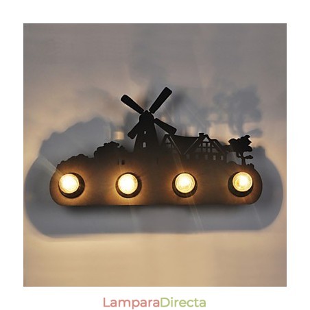 Lámparas de pared retro de hierro de 4 luces estilo loft pastoral americano para dormitorio y pasillo Lámparas de pared retro de hierro de 4 luces estilo loft pastoral americano para dormitorio y pasillo