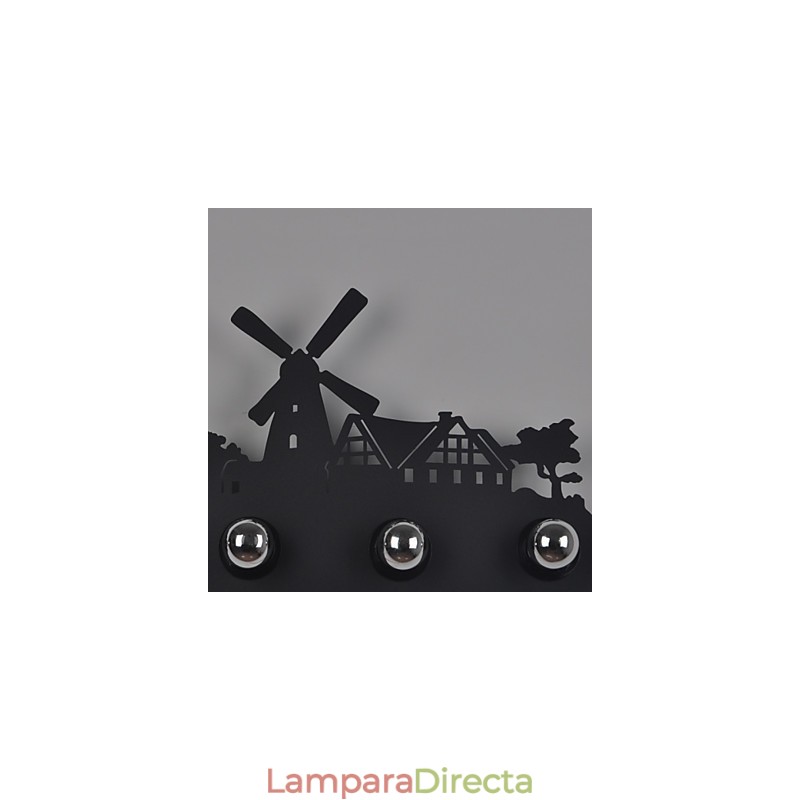 Lámparas de pared retro de hierro de 4 luces estilo loft pastoral americano para dormitorio y pasillo