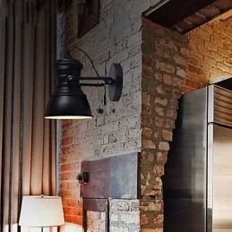 Apliques de pared Art Déco Lámpara de pared de loft con letrero de hierro industrial