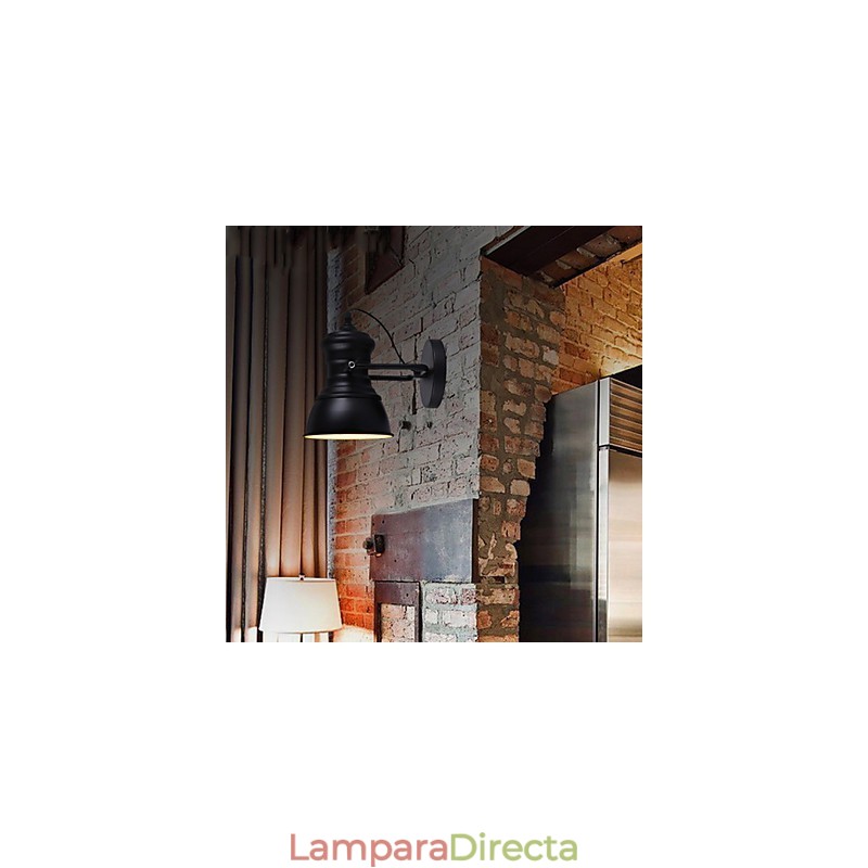 Apliques de pared Art Déco Lámpara de pared de loft con letrero de hierro industrial