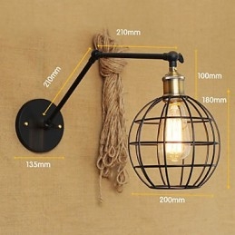 Apliques de pared Luces oscilantes Lámparas de pared de lectura Estilo mini Rústico Lodge Metal