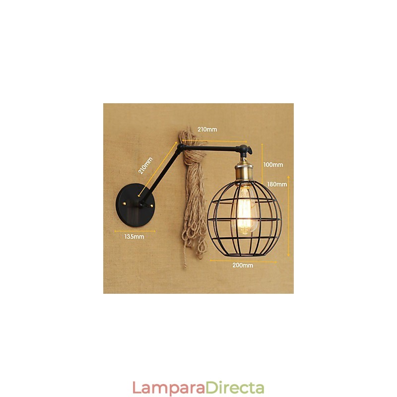 Apliques de pared Luces oscilantes Lámparas de pared de lectura Estilo mini Rústico Lodge Metal