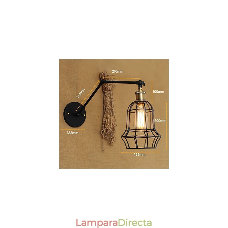 Apliques de pared Luces oscilantes Lámparas de pared de lectura Estilo mini Rústico Lodge Metal