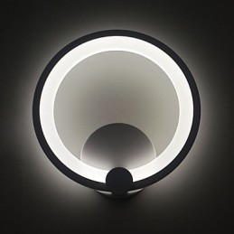 Apliques de pared modernos de 27 cm de diámetro con aro de metal y acrílico, 90°, 240 V