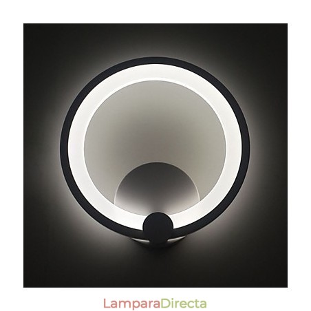 Apliques de pared modernos de 27 cm de diámetro con aro de metal y acrílico, 90°, 240 V Apliques de pared modernos de 27 cm de diámetro con aro de metal y acrílico, 90°, 240 V