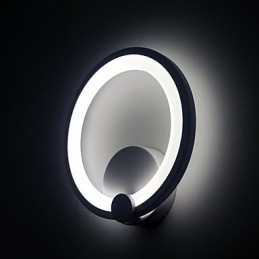 Apliques de pared modernos de 27 cm de diámetro con aro de metal y acrílico, 90°, 240 V