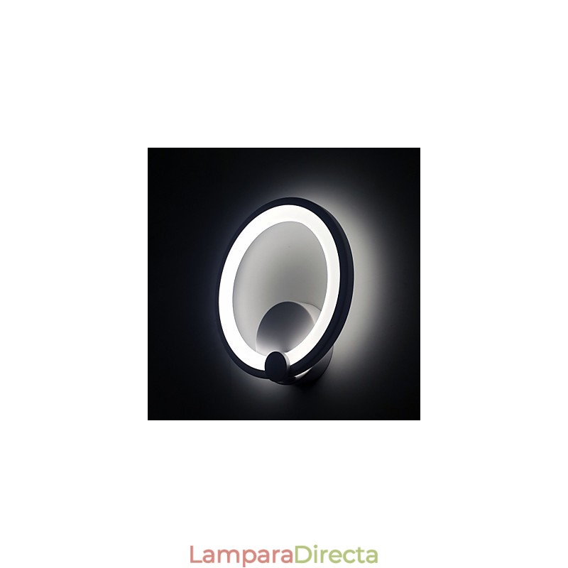 Apliques de pared modernos de 27 cm de diámetro con aro de metal y acrílico, 90°, 240 V