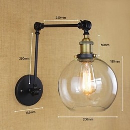 El brazo largo de la pared de vidrio de hierro industrial creativo telescópico dormitorio retro nostálgico restaurante pasillo plegable