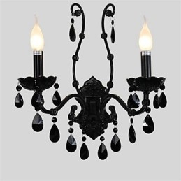 Apliques de pared estilo mini cristal, luces de pared con forma de vela, modernos y contemporáneos de metal